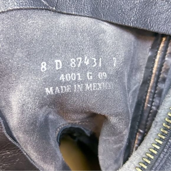 FRYE | Fulton Inside Zip Black Distressed Leather Café Racer Motorcycle Boots main image 10